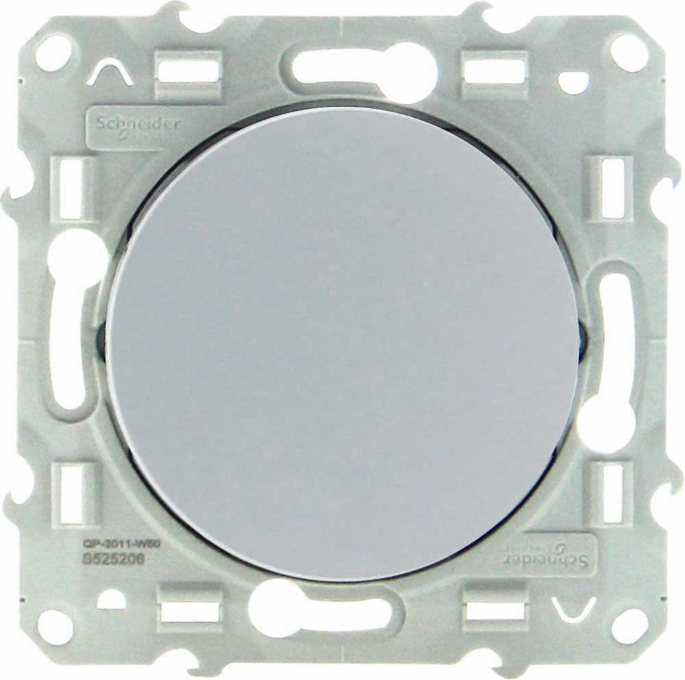 Bouton poussoir 10A aluminium à vis Odace