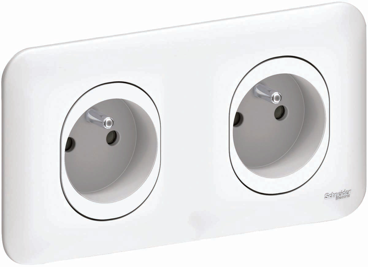 Prise 2P+T 16A connexion auto - Ovalis - Schneider