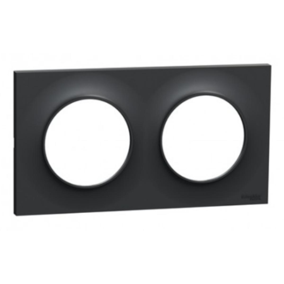 Plaque 2 postes H/V entraxe 71 mm - Odace - Schneider