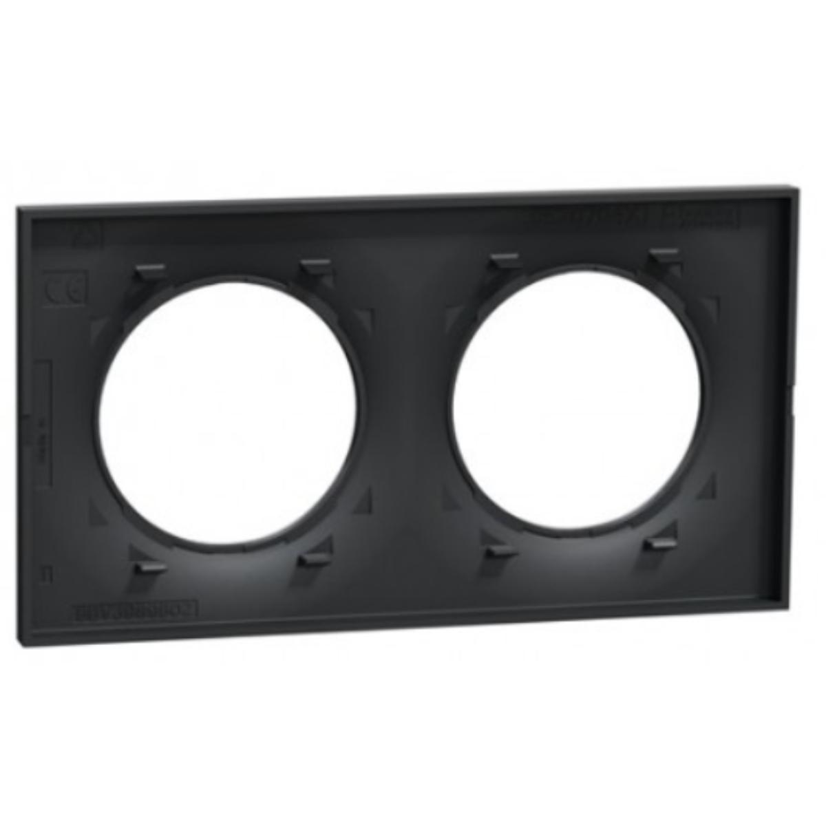 Plaque 2 postes H/V entraxe 71 mm - Odace - Schneider