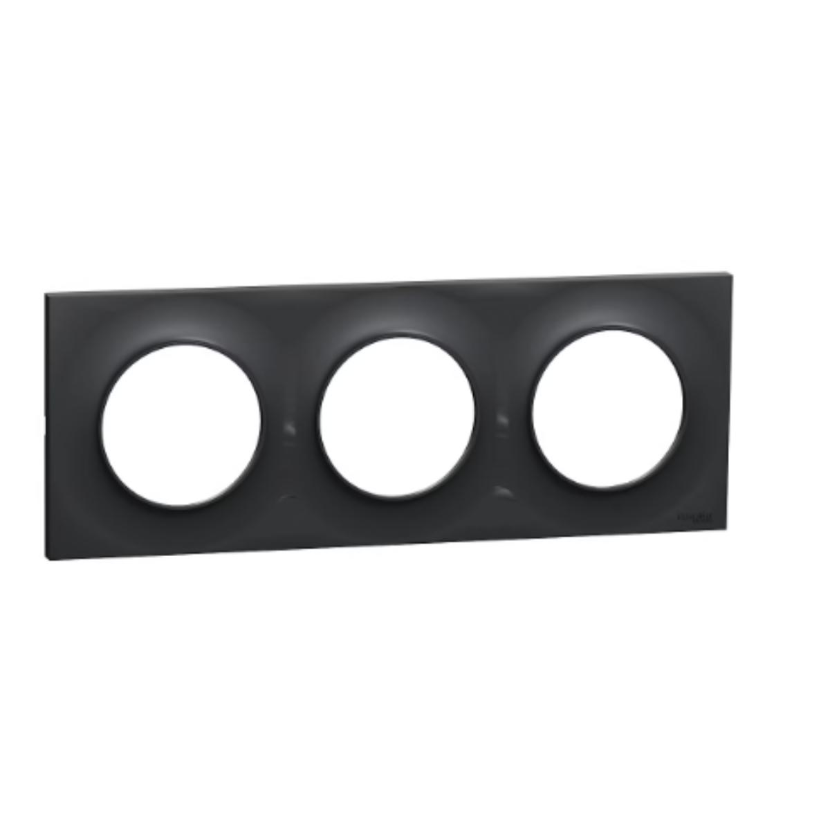 Plaque 3 postes H/V 71 mm - Odace Styl - Schneider