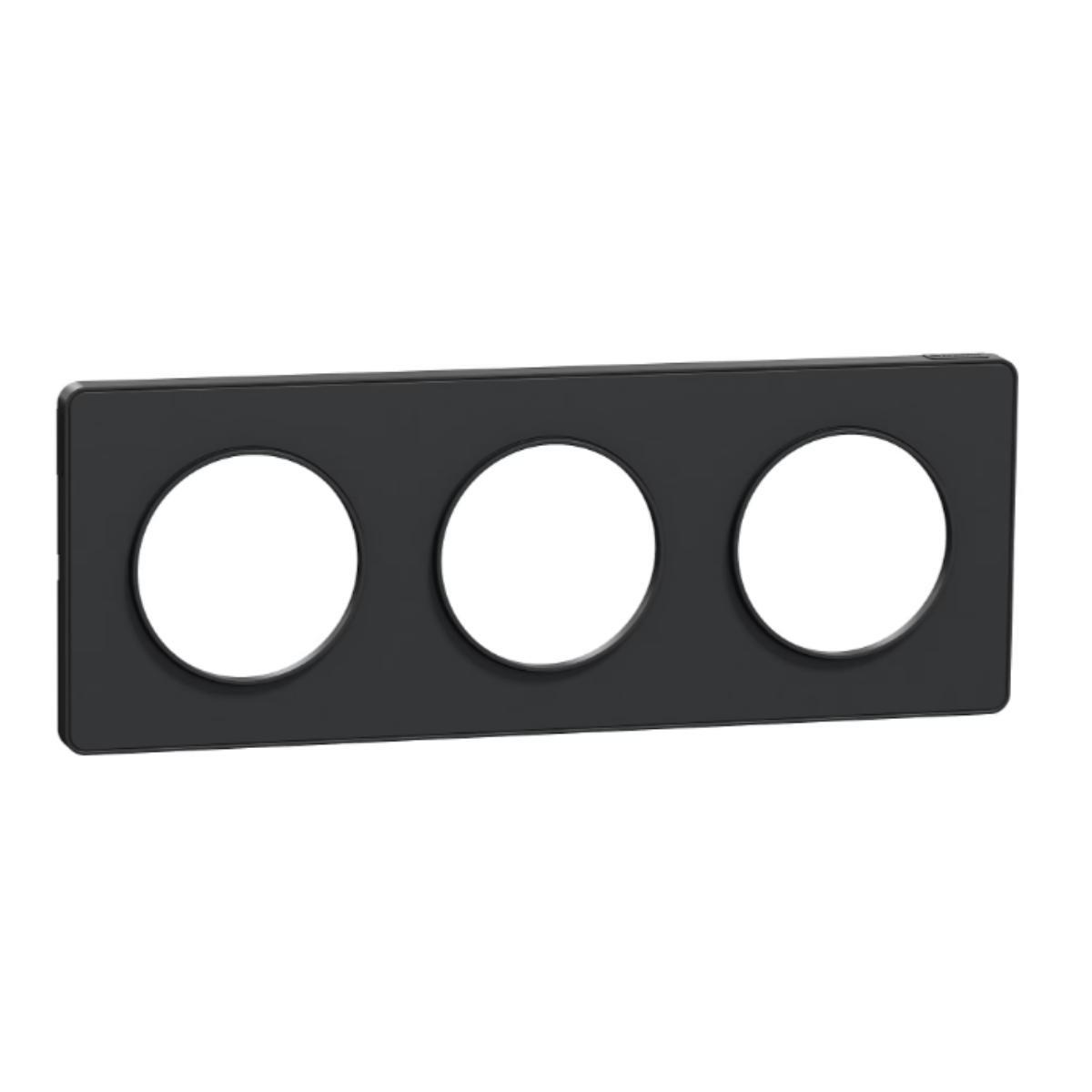 Plaque 3 postes H/V entraxe 71 mm - Odace Touch - Schneider