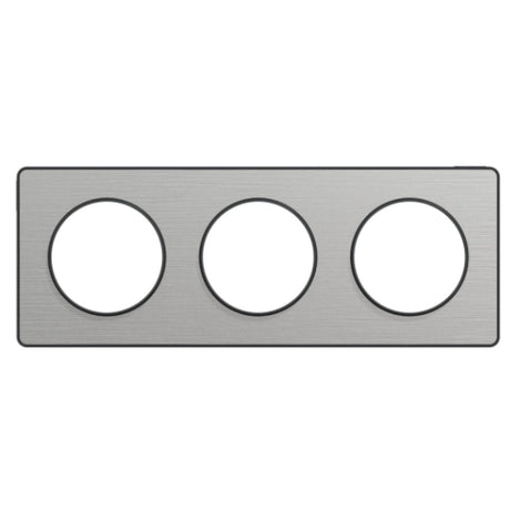 Plaque 3 postes H/V entraxe 71 mm - Odace Touch - Schneider