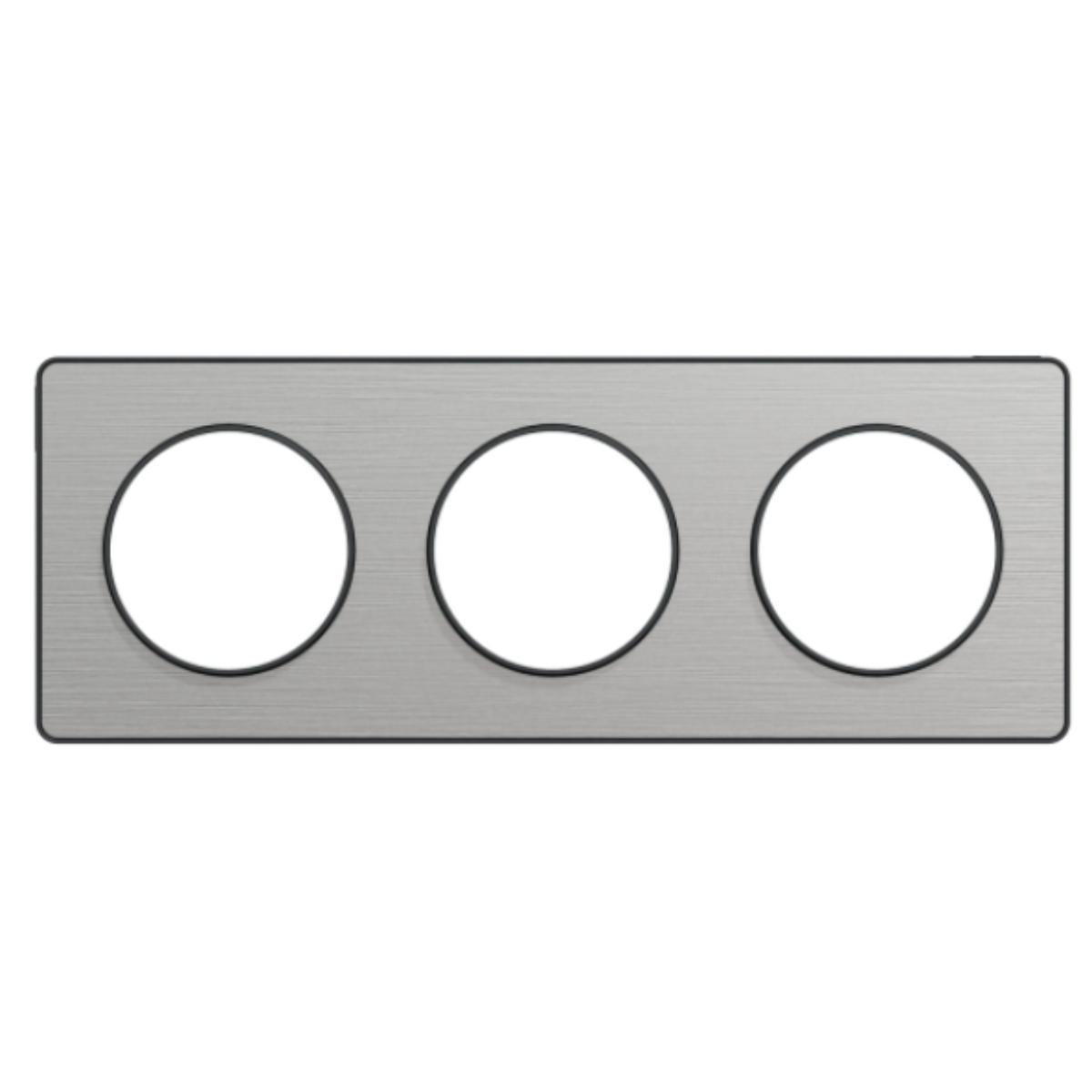 Plaque 3 postes H/V entraxe 71 mm - Odace Touch - Schneider