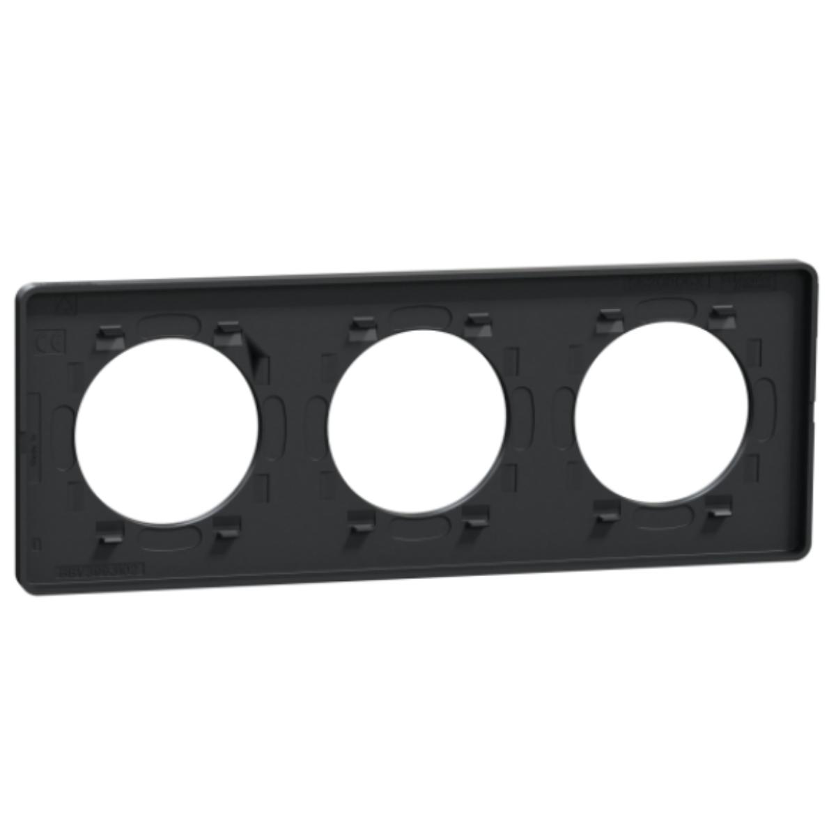 Plaque 3 postes H/V entraxe 71 mm - Odace Touch - Schneider