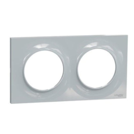 Plaque 2 postes H/V entraxe 71 mm - Odace Styl - Schneider