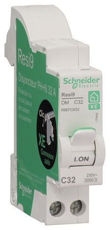 Disjoncteur automatique Rési9 1P+N (32A Courbe C/ 3kA) Gamme XE - Schneider