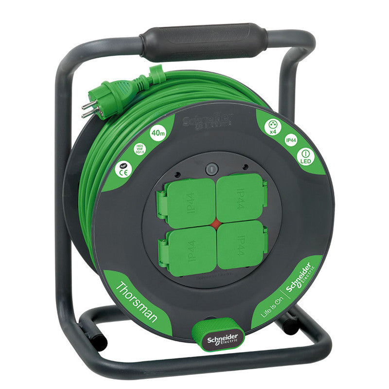 Enrouleur bricolage H05VVF 4 prises - Schneider