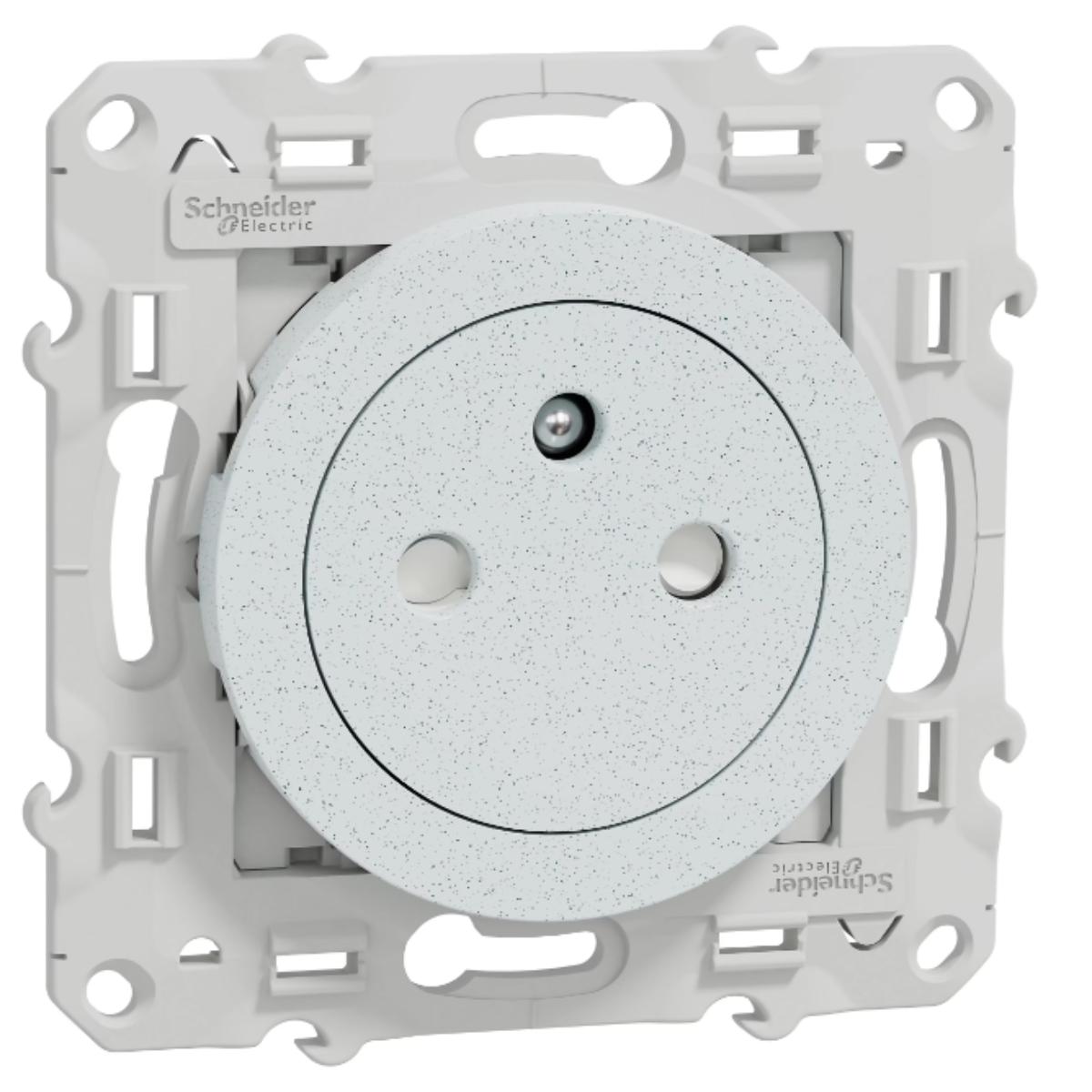 Prise affleurante avec terre 2P+T Blanc recyclé 16A - Odace - Schneider