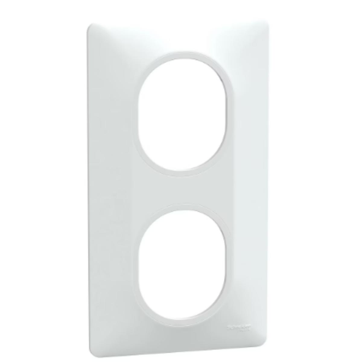 Plaque finition 2 postes verticale 71 mm - Ovalis - Schneider