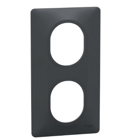 Plaque finition 2 postes verticale 71 mm - Ovalis - Schneider