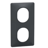 Plaque finition 2 postes verticale 71 mm - Ovalis - Schneider