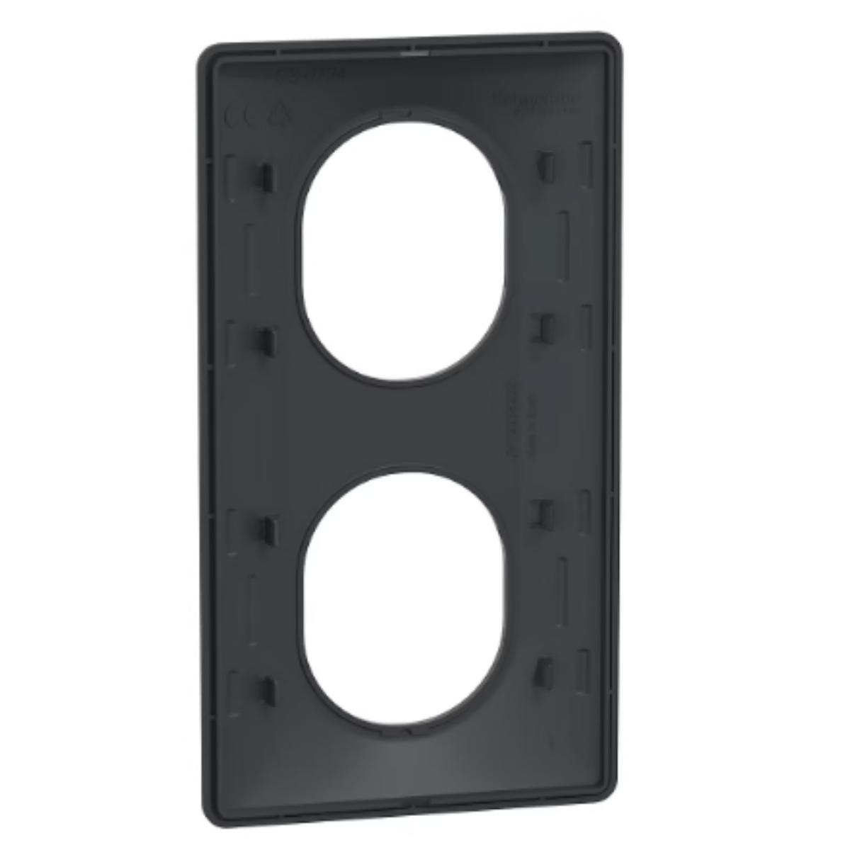 Plaque finition 2 postes verticale 71 mm - Ovalis - Schneider