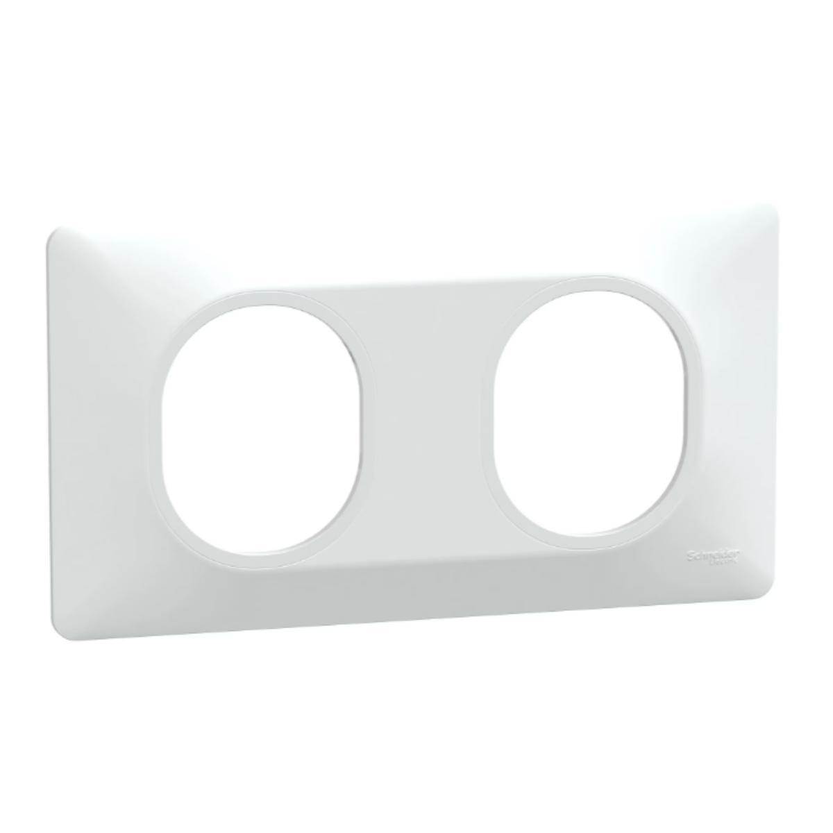 Plaque finition 2 postes horizontale entraxe 71 mm - Ovalis - Schneider