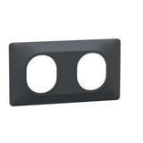 Plaque finition 2 postes horizontale entraxe 71 mm - Ovalis - Schneider