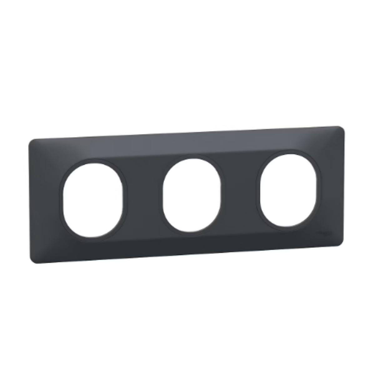 Plaque finition 3 postes horizontale 71 mm - Ovalis - Schneider