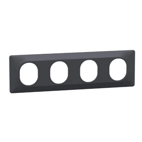 Plaque finition 4 postes horizontale entraxe 71 mm - Ovalis - Schneider