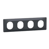 Plaque finition 4 postes horizontale entraxe 71 mm - Ovalis - Schneider