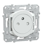 Prise double affleurante avec terre 16A Blanc - Odace - Schneider