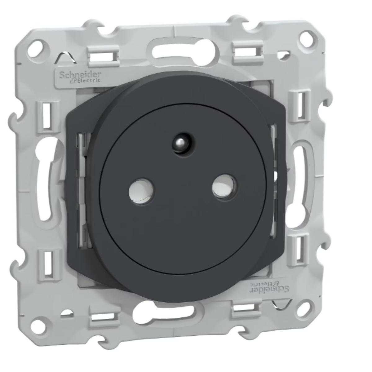 Prise affleurante 2P+T 16A bornes auto - Ovalis - Schneider