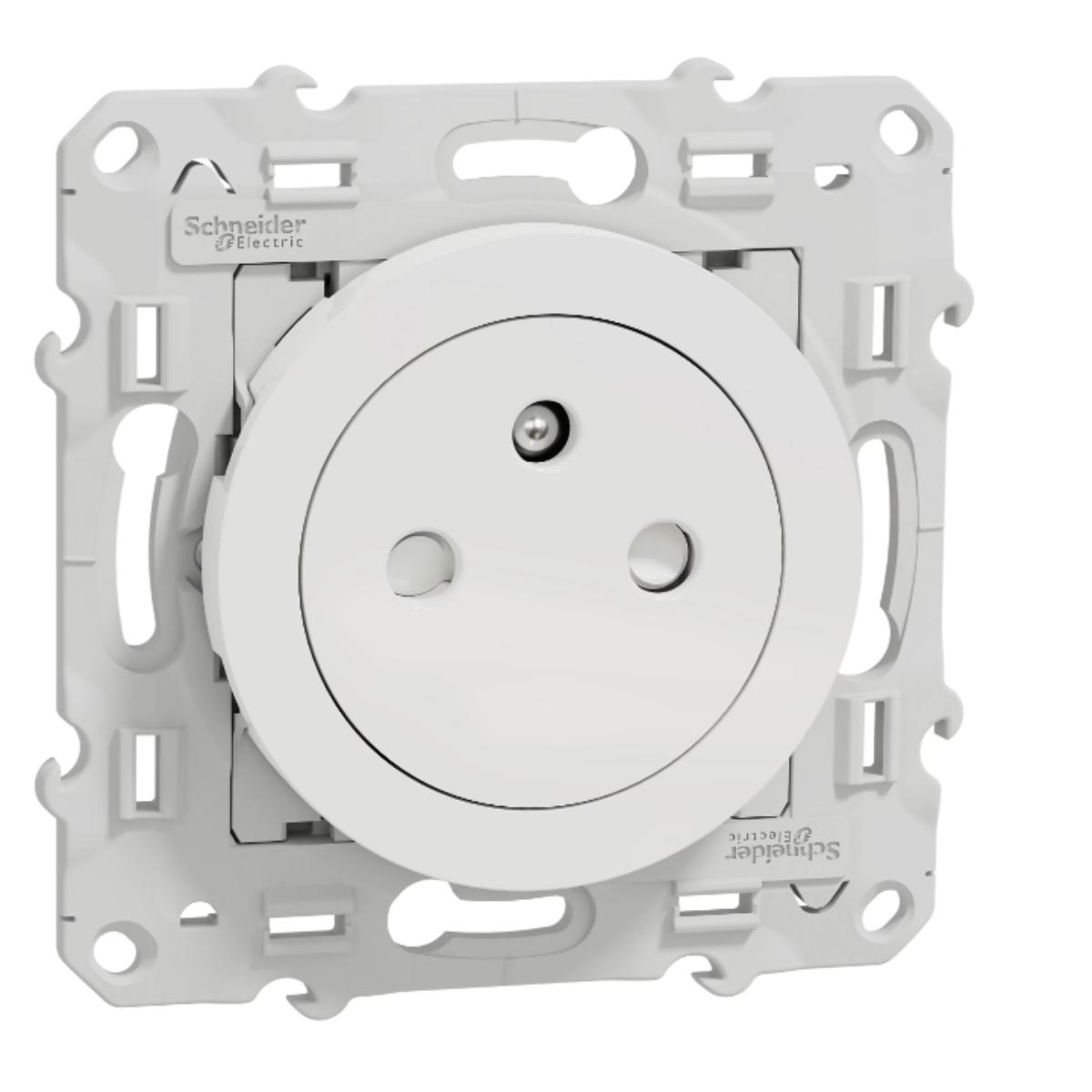 Prise affleurante 2P+T 16A bornes auto - Ovalis - Schneider