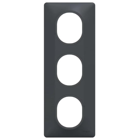 Plaque finition 3 postes verticale entraxe 71 mm - Ovalis - Schneider