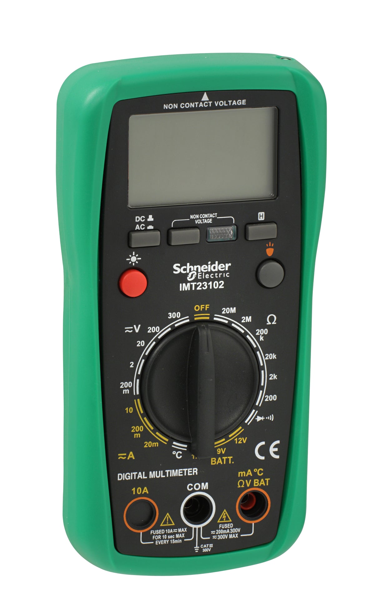 Multimètre numérique Cat III (300V) écran LCD vert - Schneider