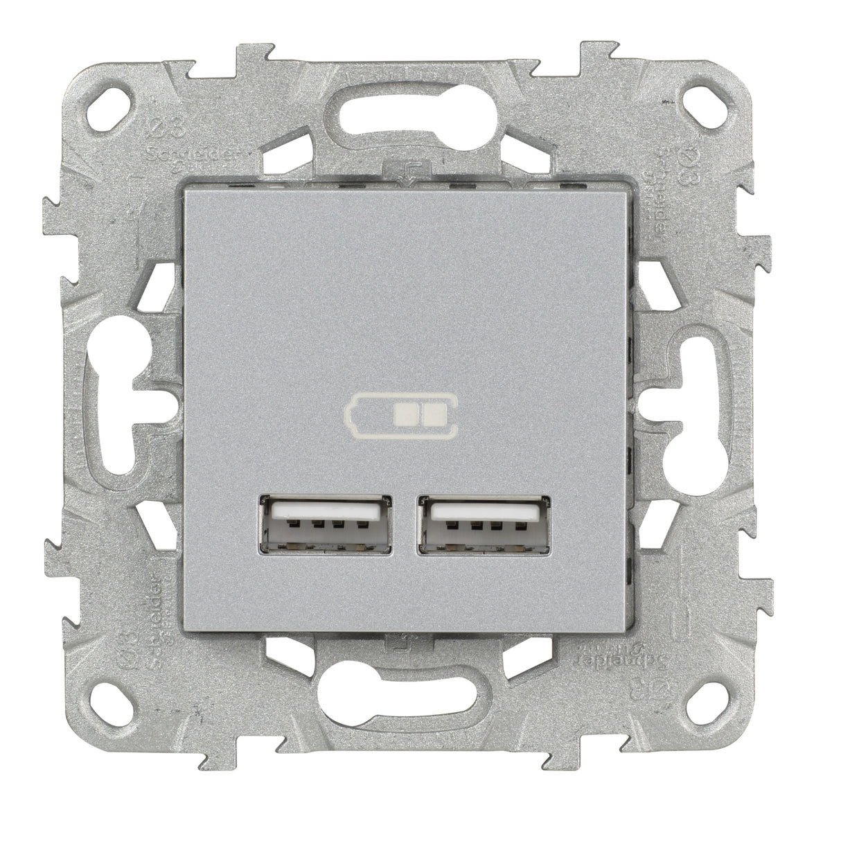 Double prise USB 5V 2,1A Unica - Schneider