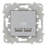 Double prise USB 5V 2,1A Unica - Schneider