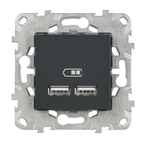 Double prise USB 5V 2,1A Unica - Schneider