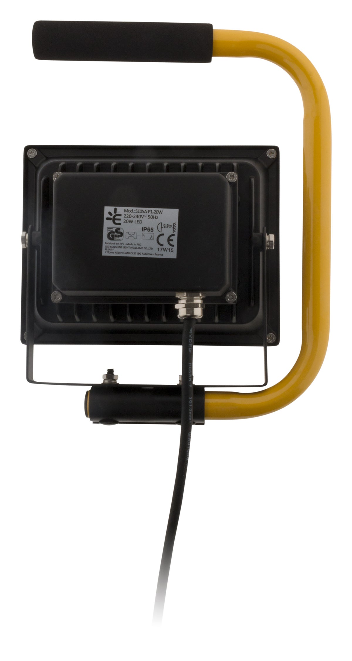 Projecteur LED portable + câble 20W - Jaune - Zenitech