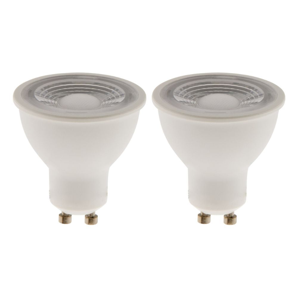 Lot de 2 spots LED GU10 - 5W - Blanc neutre - 400 Lumen - 6500K - A+ - Zenitech