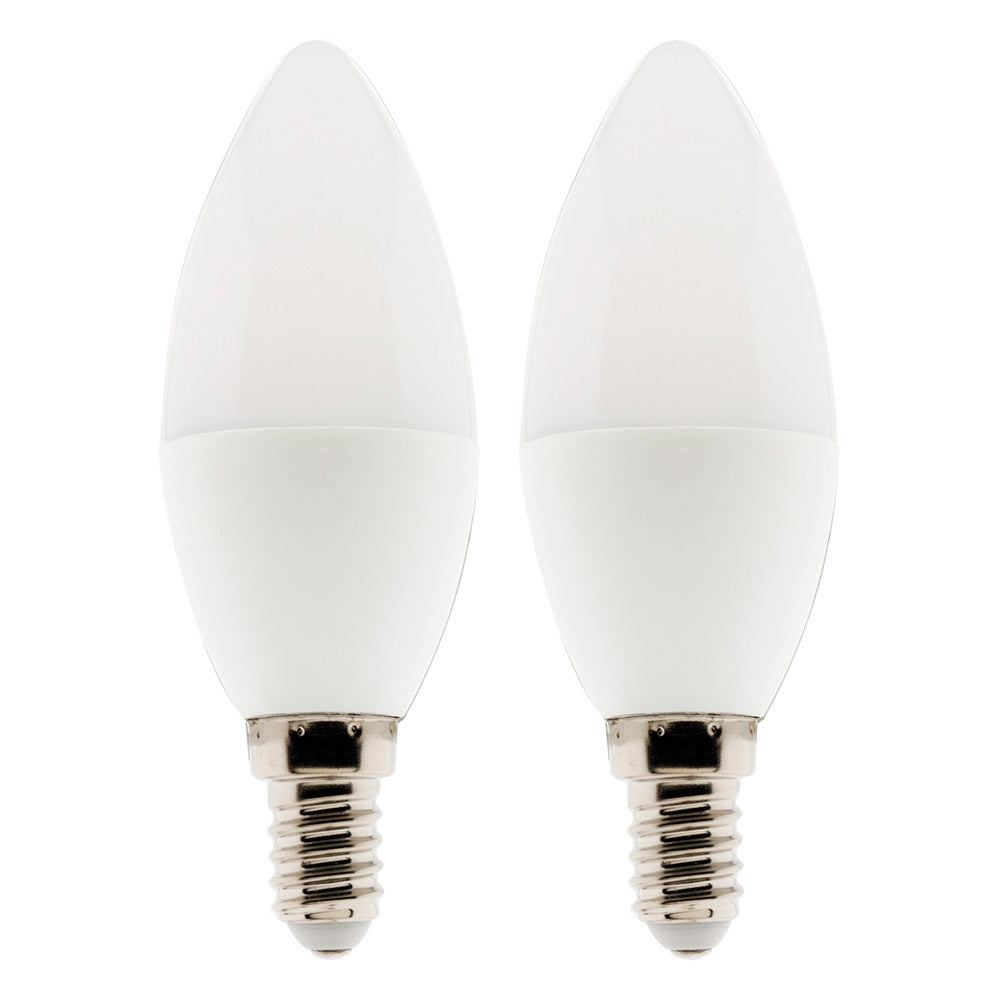 Lot de 2 ampoules LED Flamme 5W E14 400lm 6500K - Elexity