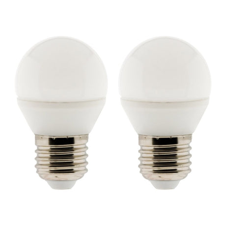 Lot de 2 ampoules LED sphériques E14 - 5W - Blanc chaud - 400 Lumen - 2700K - A++ - Zenitech