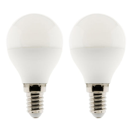 Lot de 2 ampoules LED Sphérique 5W E14 400lm 2700K