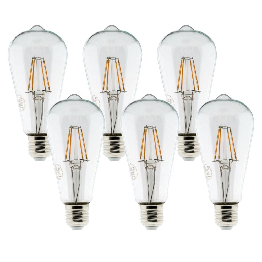 Pack de 6 ampoules LED Déco filament 4W E27 Edison