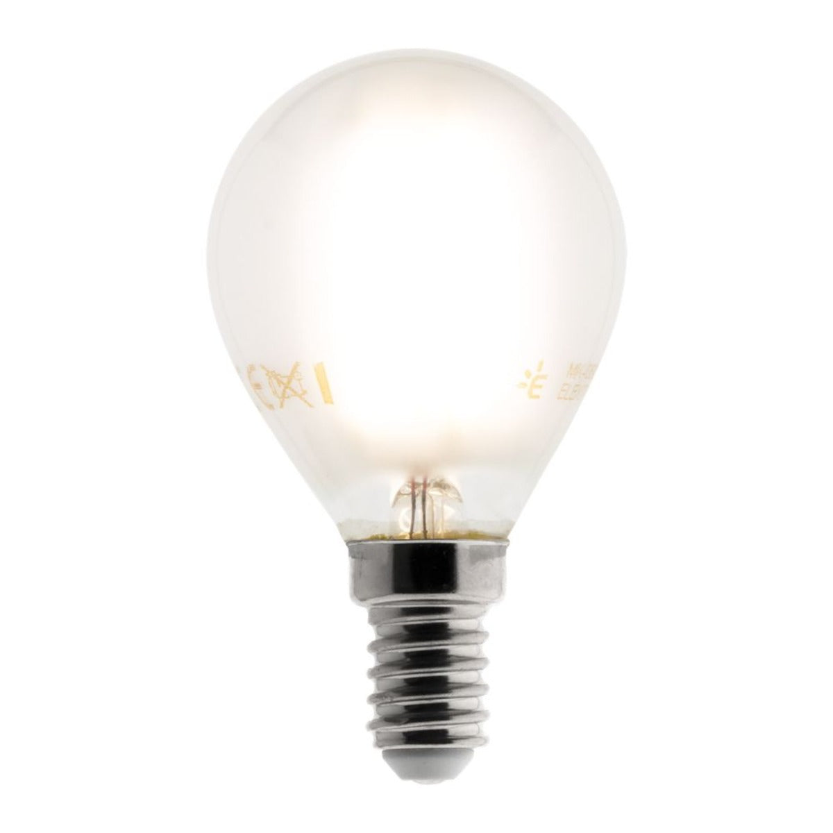 Ampoule déco dépolie filaments LED sphérique E14 - 4W - Blanc chaud - 400 Lumen - 2700K - A++ - Zenitec