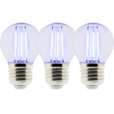 Pack de 3 ampoule LED Déco filament bleu 3W E27 Sphérique