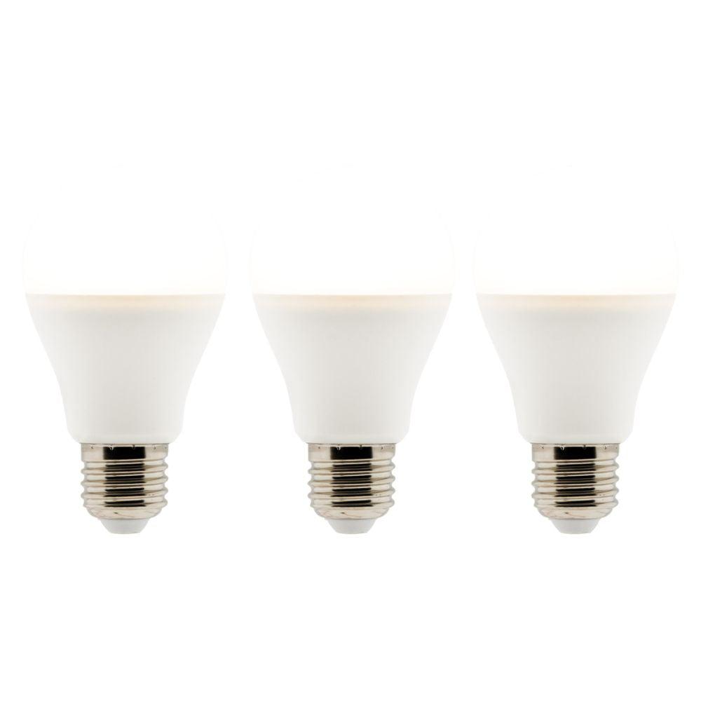 Lot de 3 ampoules LED E27 - 6W - Blanc chaud - 470 Lumen - 2700K - A+ - Zenitech