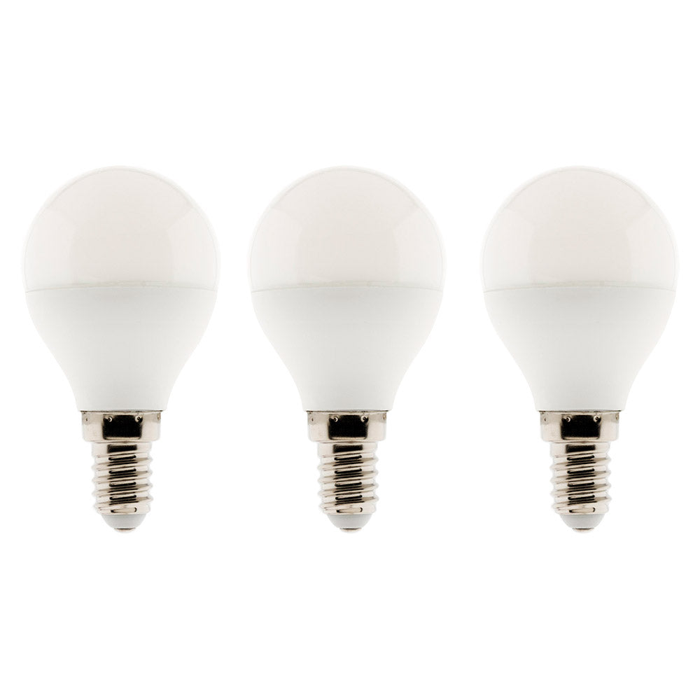 Lot de 3 ampoules LED sphériques 5,2W E14 470lm 2700K (blanc chaud)