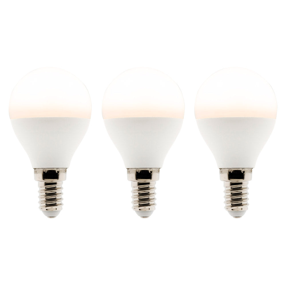 Lot de 3 ampoules LED sphériques 5,2W E14 470lm 2700K (blanc chaud)