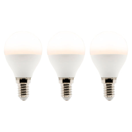 Lot de 3 ampoules LED sphériques 5,2W E14 470lm 2700K (blanc chaud)