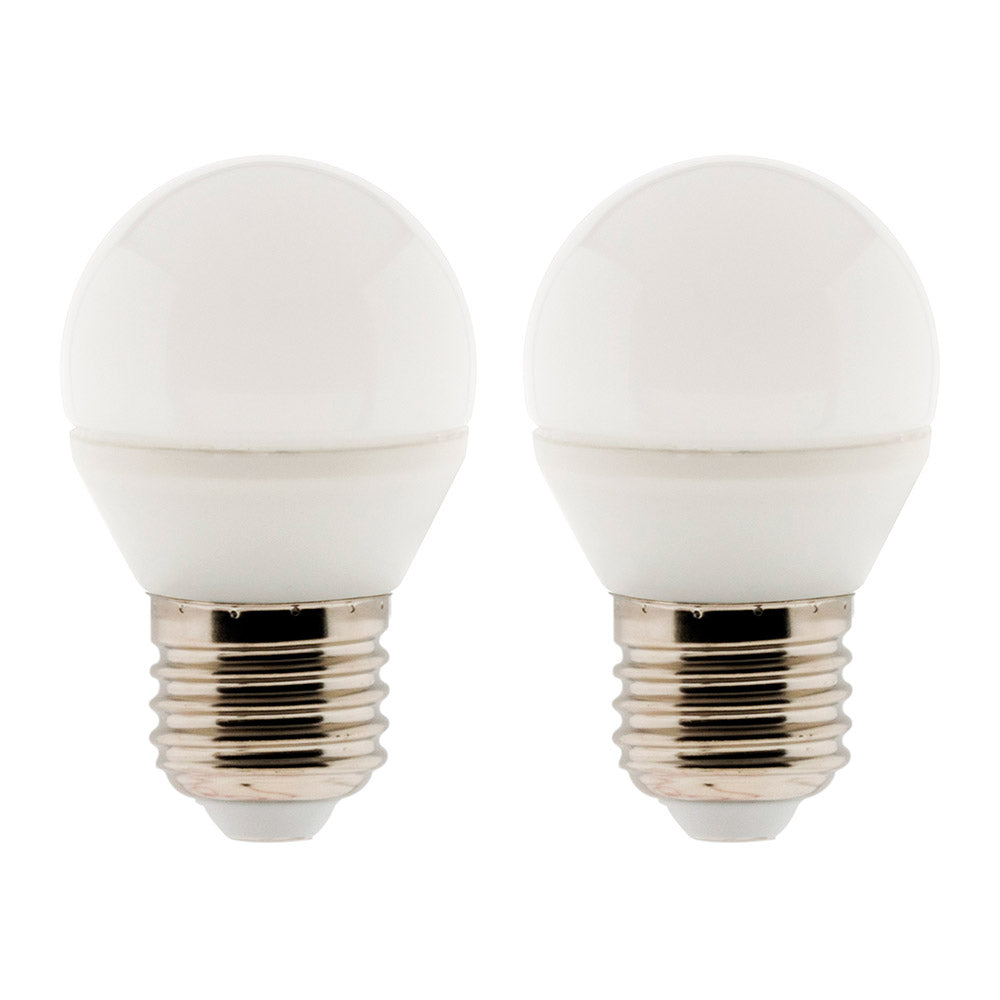 Lot de 2 ampoules LED sphérique 5,2W E27 470lm 2700K (Blanc chaud)