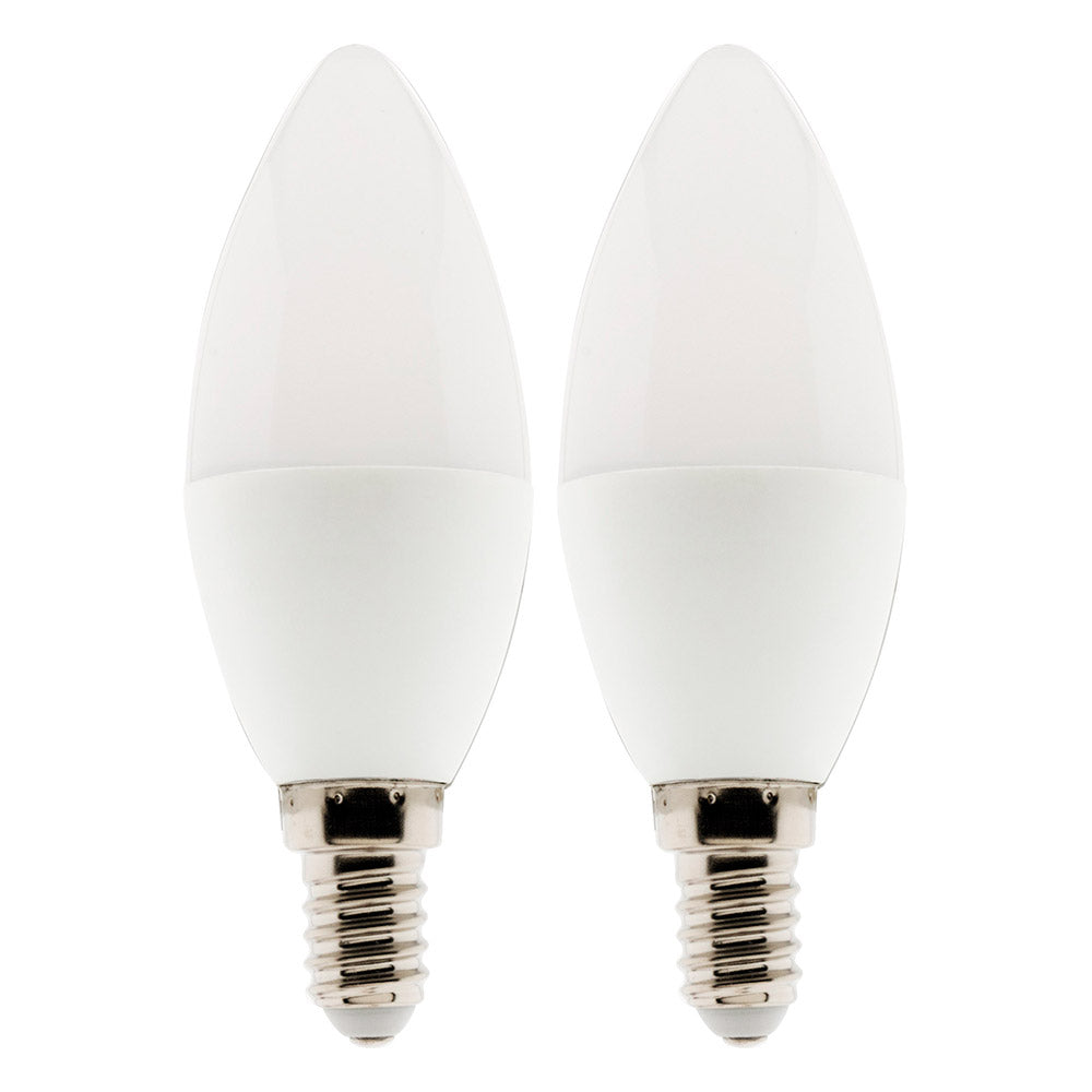 Lot de 2 ampoules LED flamme 5,2W E14 470lm 2700K (Blanc chaud)