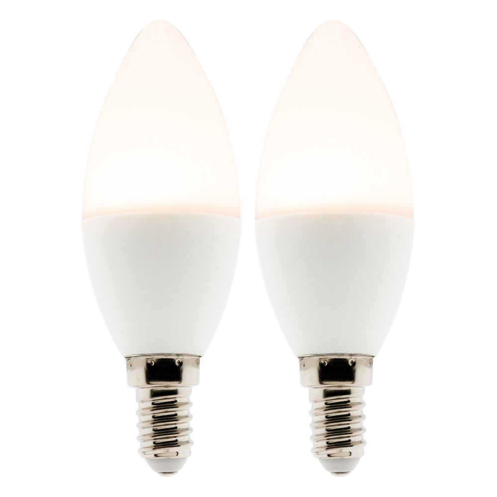 Lot de 2 ampoules LED flamme 5,2W E14 470lm 2700K (Blanc chaud)