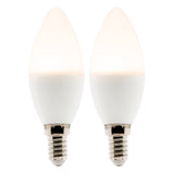 Lot de 2 ampoules LED flamme 5,2W E14 470lm 2700K (Blanc chaud)