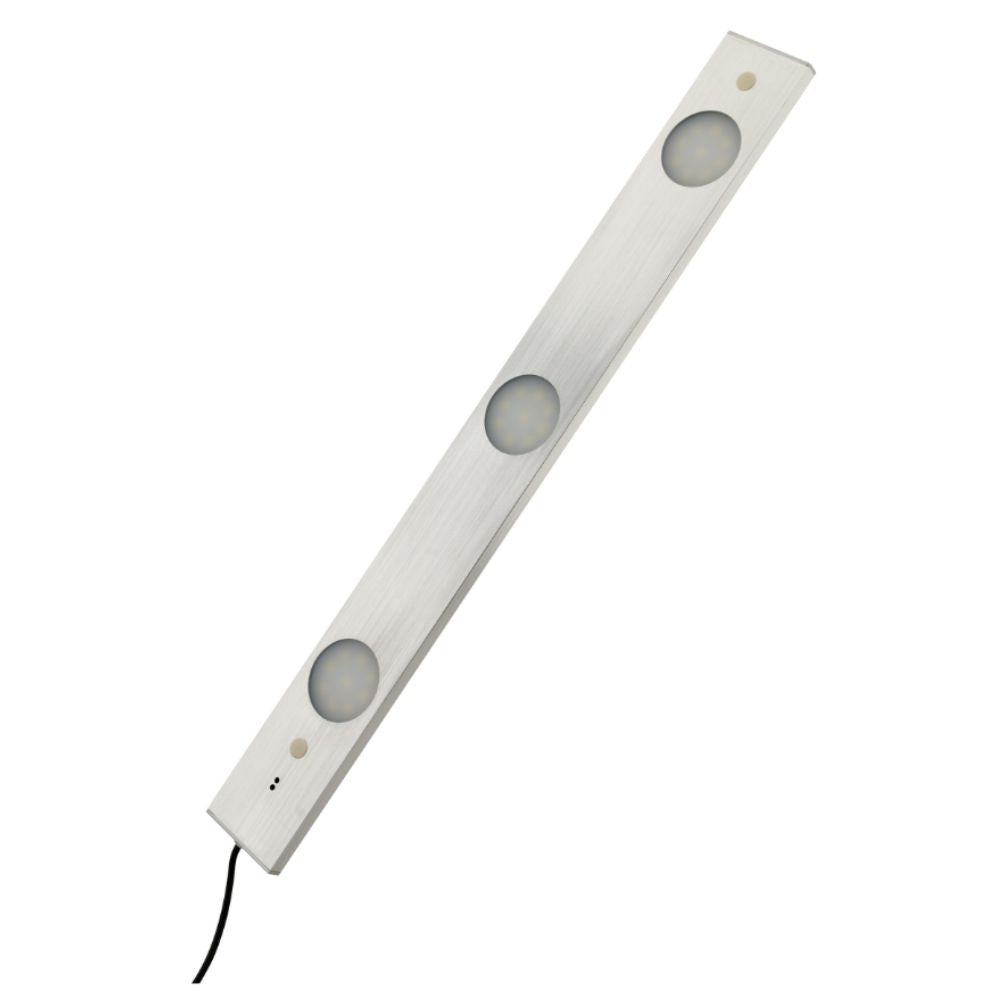 Réglette plate LED 3x 6,2W - Capteur de mouvement - 50cm - Inox brosse