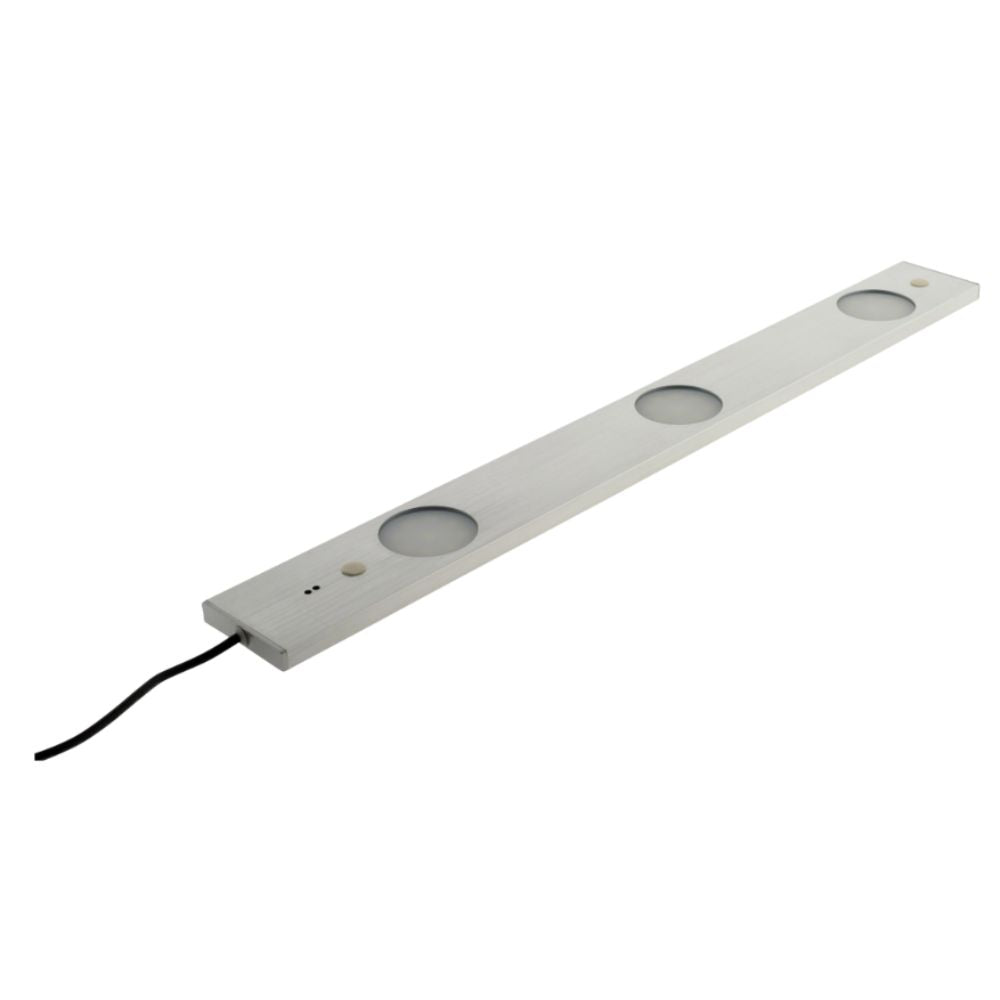 Réglette plate LED 3x 6,2W - Capteur de mouvement - 50cm - Inox brosse