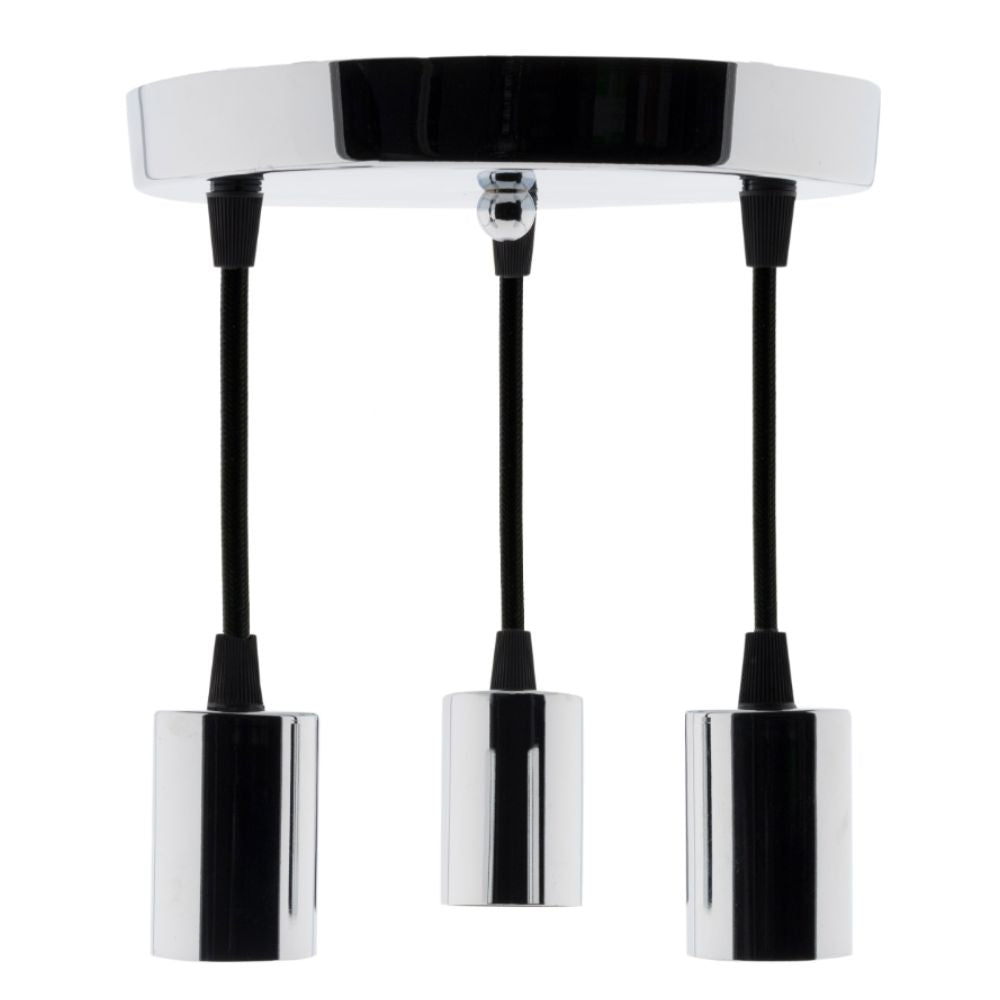 Kit suspension triple métal chromé + cordon 1m - Elexity