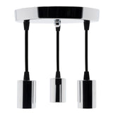 Kit suspension triple métal chromé + cordon 1m - Elexity